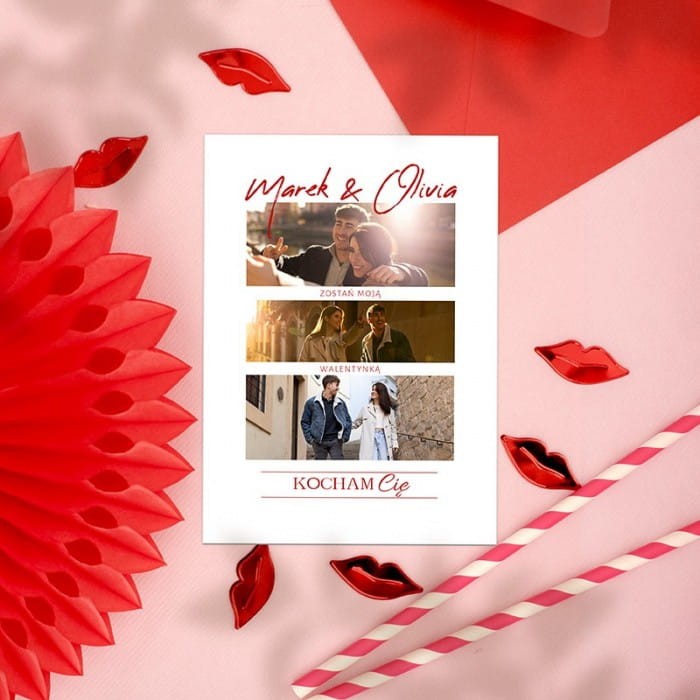 MAGNES z Waszymi zdjęciami Prezent na Walentynki dla Drugiej Połówki
