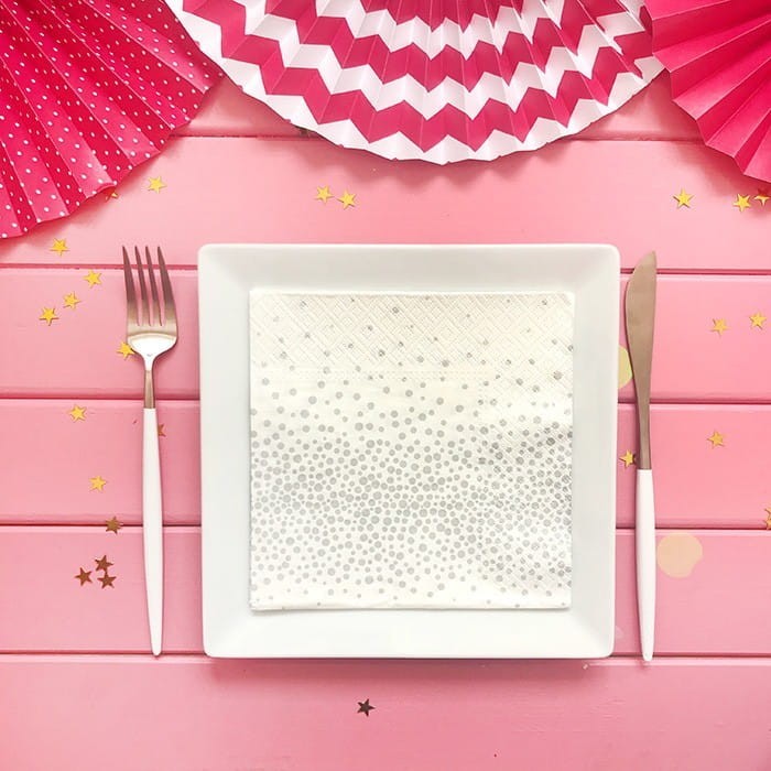 SERWETKI papierowe z nadrukiem Confetti Silver 33x33cm 20szt
