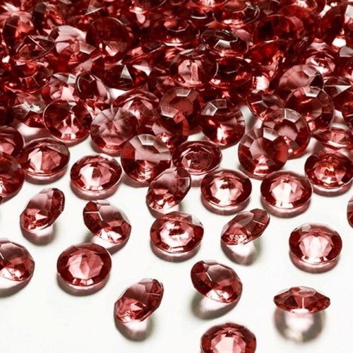 DIAMENCIKI dekoracyjne CZERWONE 100szt