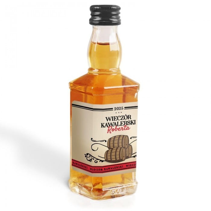 ETYKIETY na małe butelki z whiskey Wieczór Kawalerski 10szt