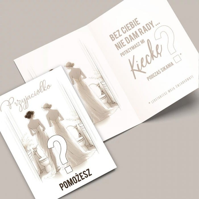 KARTKA z pytaniem do przyjaciółki o świadkowanie