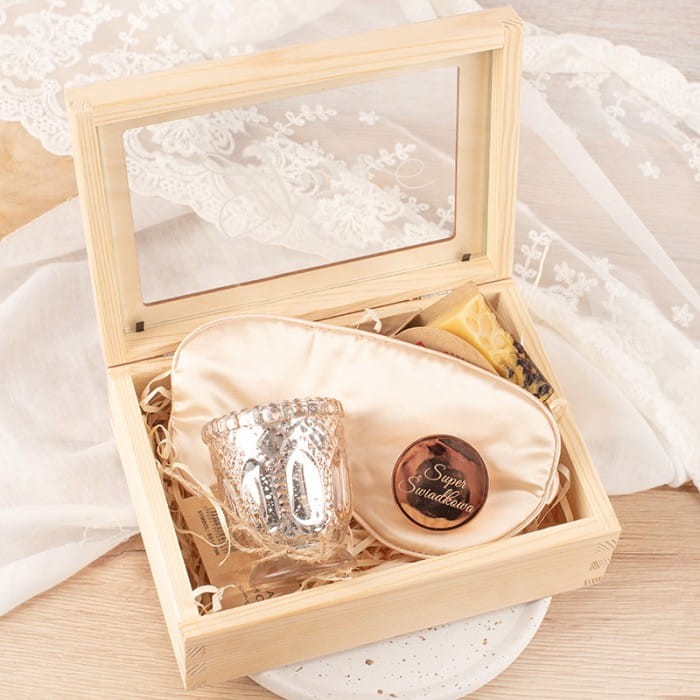 SKRZYNKA z szybką Podziękowanie dla Świadkowej Barwy Jesieni ZESTAW UPOMINKÓW