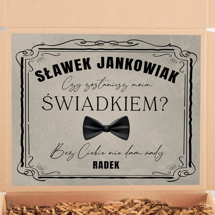 ZESTAW prezentowy z pytaniem o bycie świadkiem na ślubie
