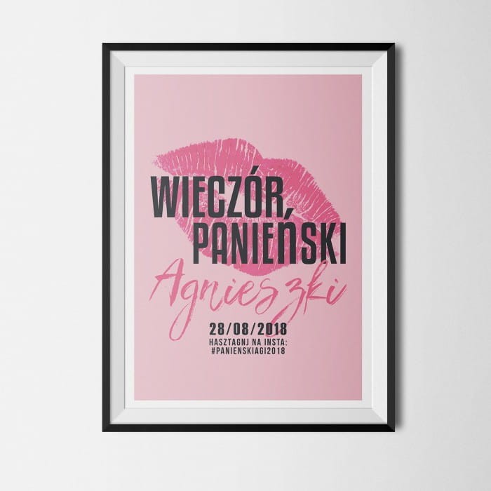PLAKAT na wpisy dziewczyn Usta 50x70 Z IMIENIEM