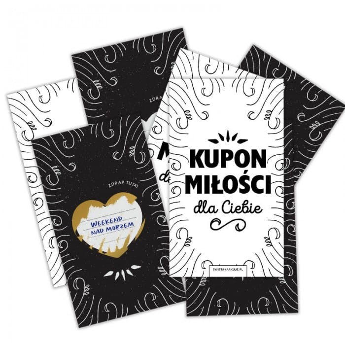 KUPONY miłości dla ukochanej ZDRAPKI na Walentynki 20szt