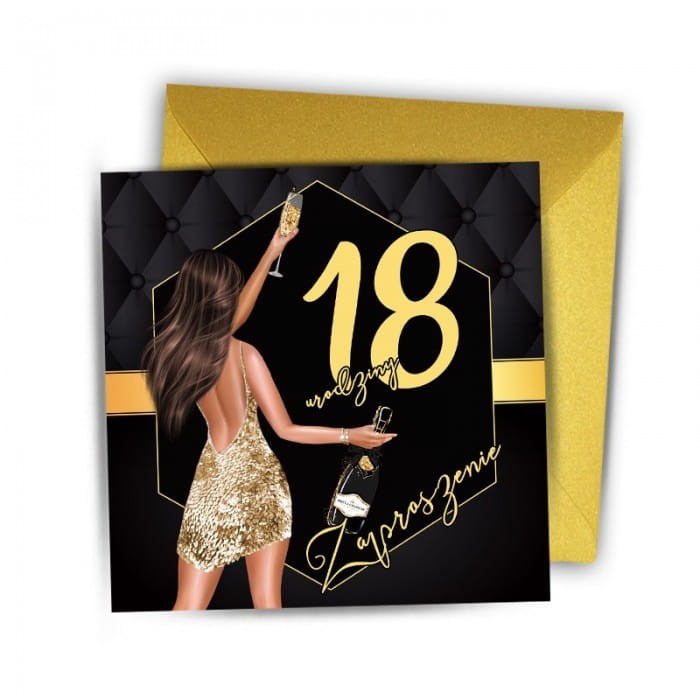 ZAPROSZENIA imprezowe na 18 urodziny dziewczyny 10szt