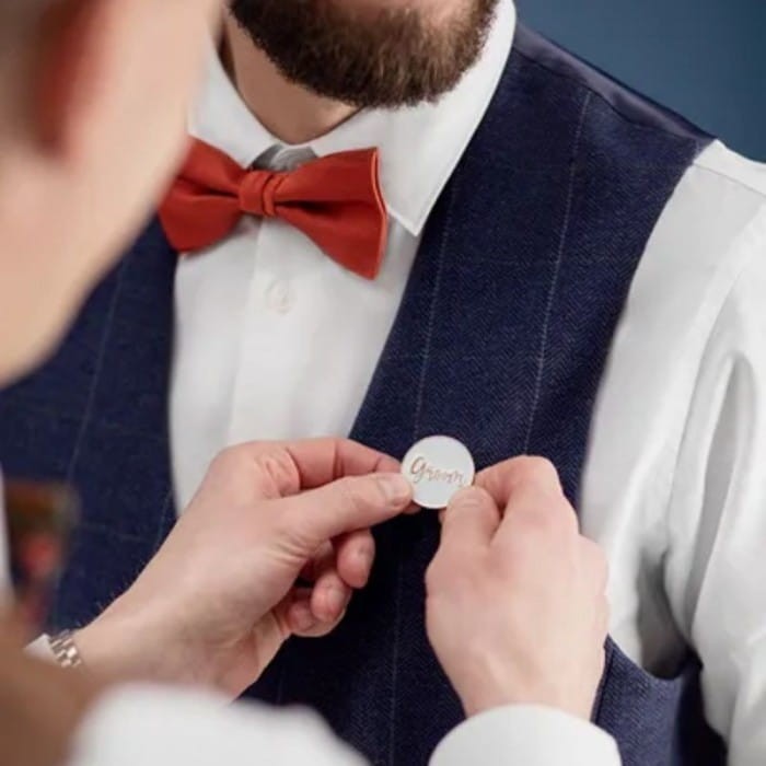 KARTKA z pinem Groom prezent na wieczór kawalerski