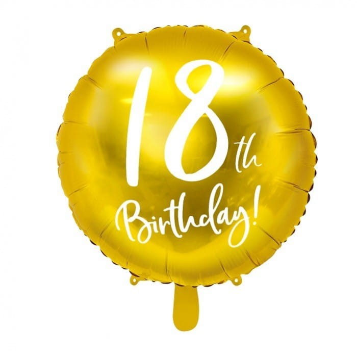 BALON foliowy złoty dekoracja na 18 Urodziny!