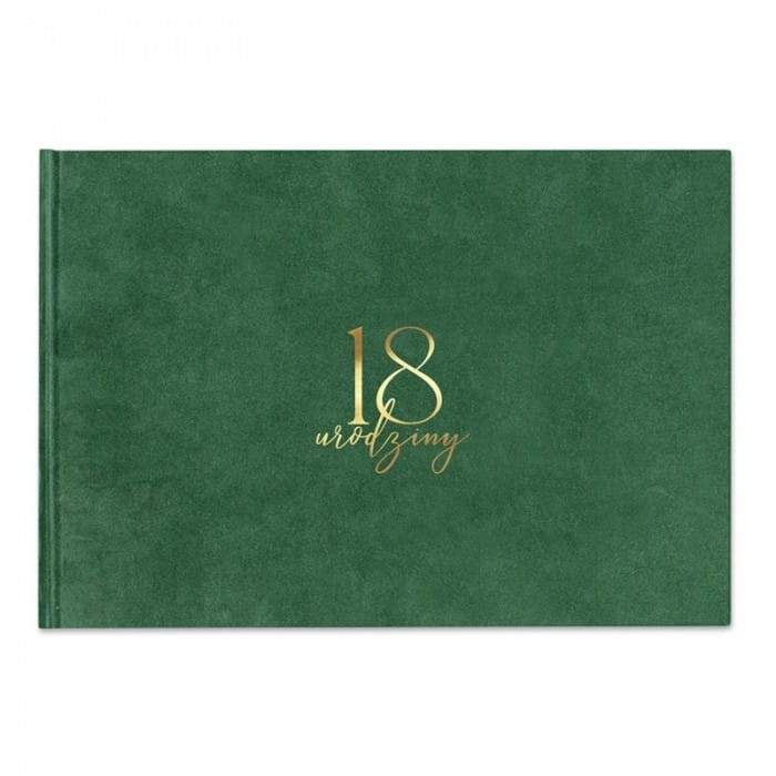 KSIĘGA ALBUM prostokątny welurowa okładka złoty napis 18 urodziny