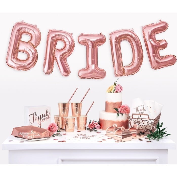 BALONY foliowe napis Bride ROSEGOLD 35 cm