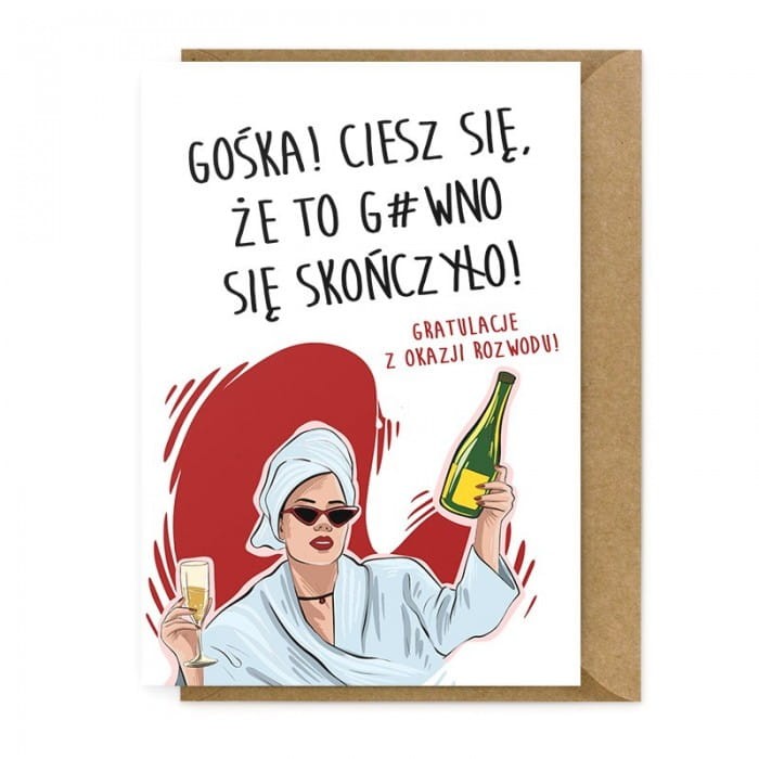 KARTKA gratulacje z okazji rozwodu Prezent dla Rozwódki