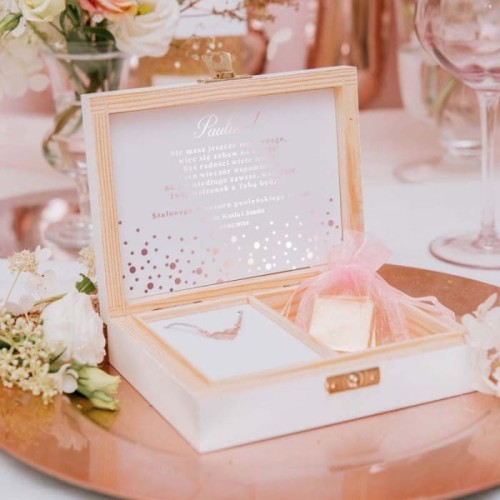 PREZENT dla panny młodej BRANSOLETKA pozłacana z grawerem Rose Gold