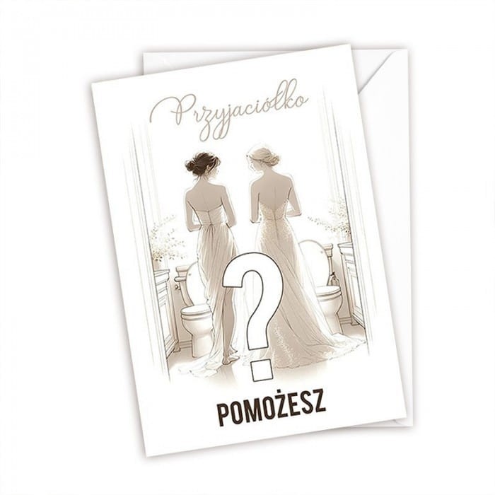 KARTKA z pytaniem do przyjaciółki o świadkowanie