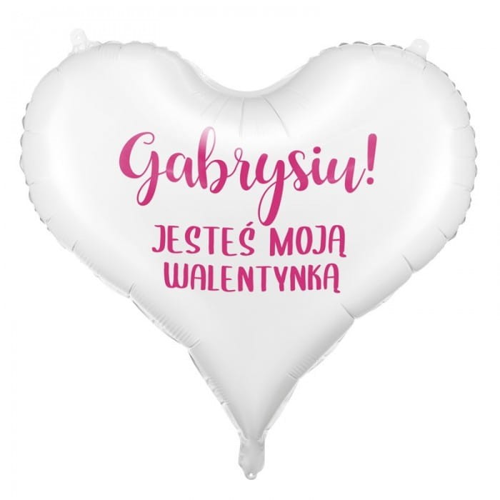 BALON foliowy DUŻE SERCE z imieniem Prezent na Walentynki