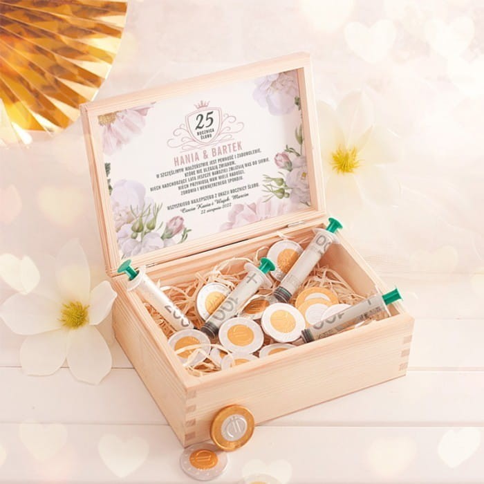ZASTRZYK GOTÓWKI Monety i Strzykawki Prezent na Rocznicę Ślubu Sweet Roses