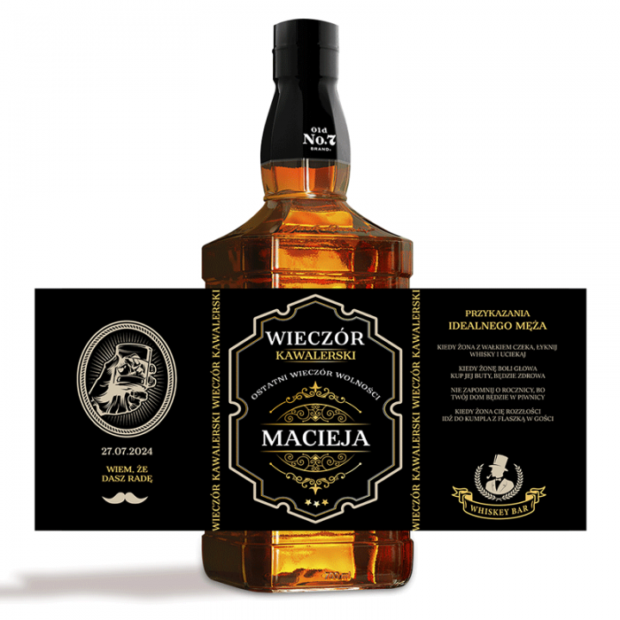ETYKIETA na Whiskey dla Pana Młodego Prezent na kawalerski