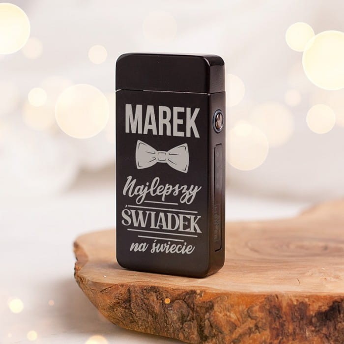 ZAPALNICZKA elektryczna z grawerem upominek dla Najlepszego Świadka