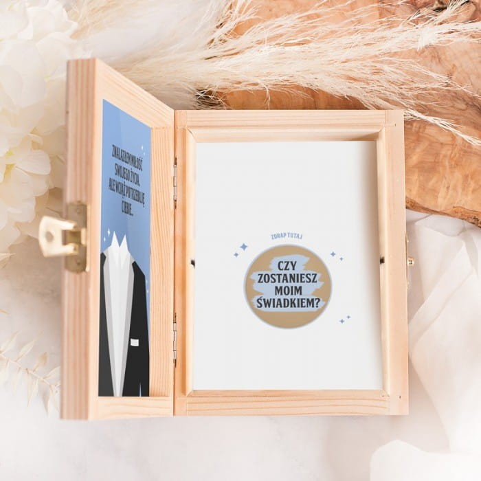 PROŚBA o świadkowanie dla niego Piersiówka w szkatułce