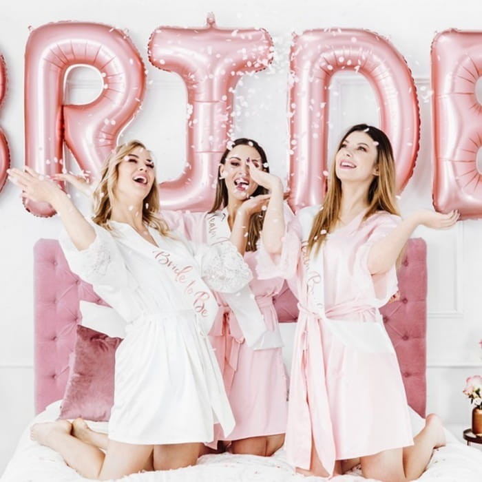 BALON FOLIOWY napis Bride Mega Duży ROSE GOLD
