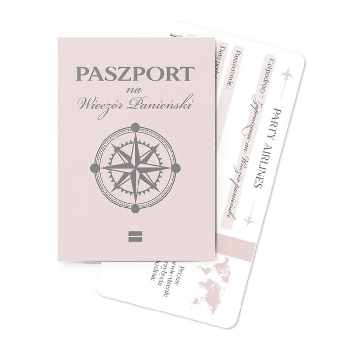 ZAPROSZENIA Paszport z biletem na Wieczór Panieński 10szt