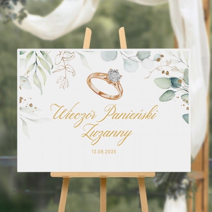 PLAKAT powitalny na Wieczór Panieński Pierścionek Zaręczynowy 50x70cm