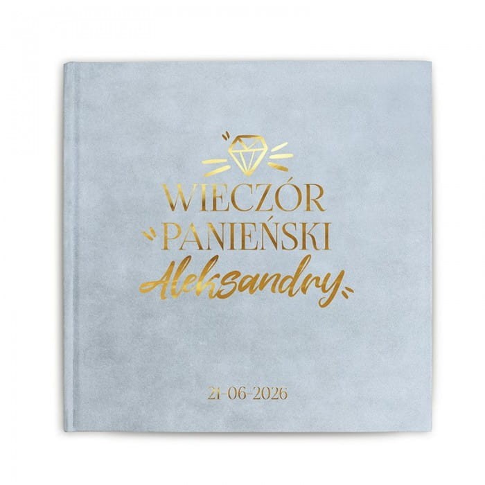 ALBUM KSIĘGA welur złoty napis Wieczór Panieński