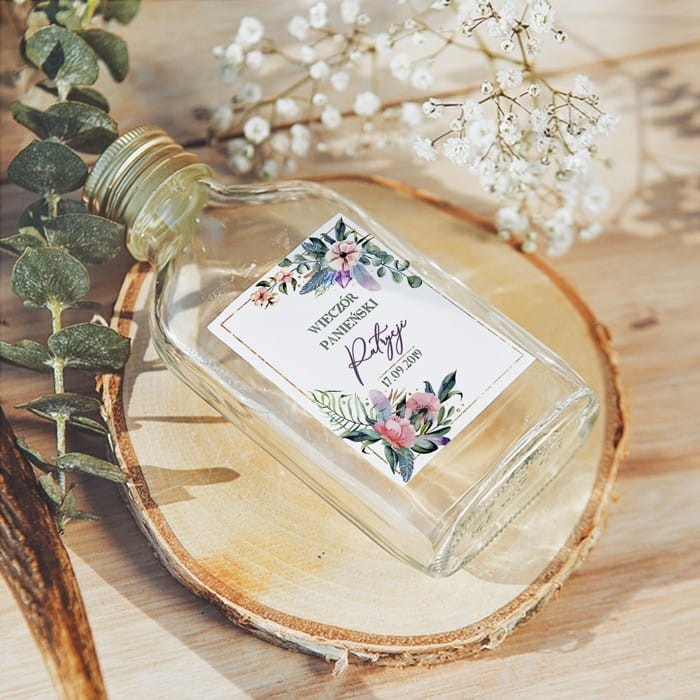 BUTELECZKA na alkohol dla dziewczyn Eukaliptus (+etykieta)