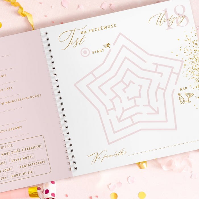 ANKIETY na 18 urodziny dziewczyny pomysłowa księga gości z zadaniami