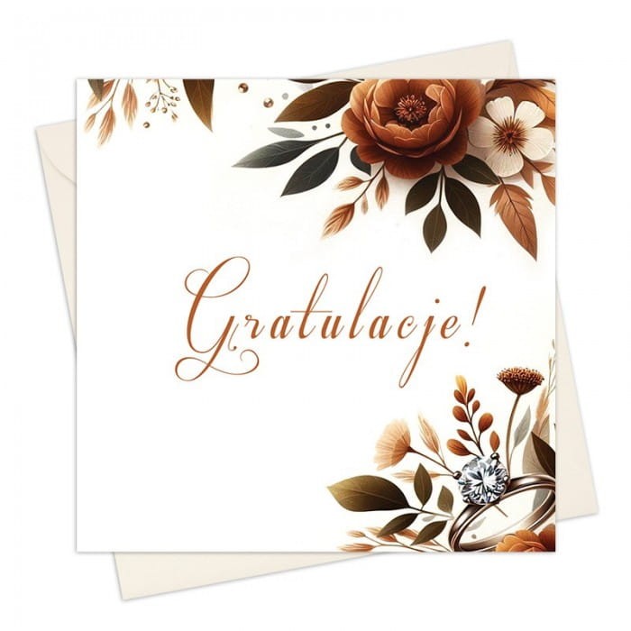 KARTKA na ślub z imionami Pary Młodej Gratulacje
