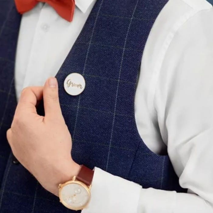 KARTKA z pinem Groom prezent na wieczór kawalerski