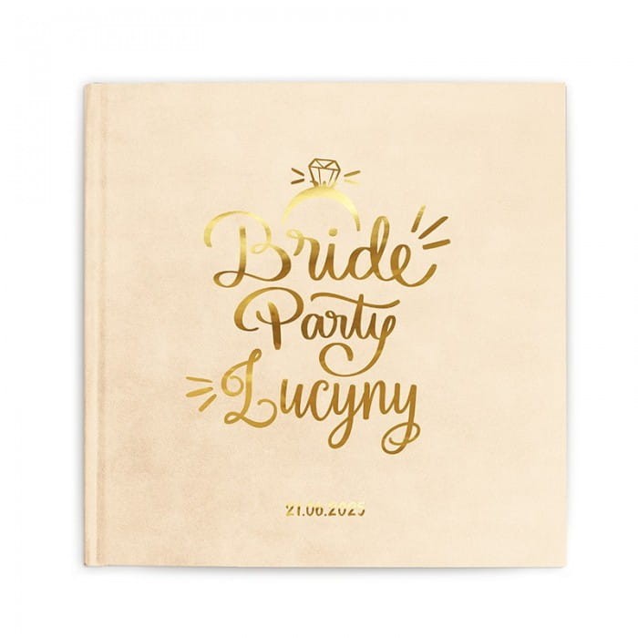 ALBUM KSIĘGA welur złoty napis Bride Party
