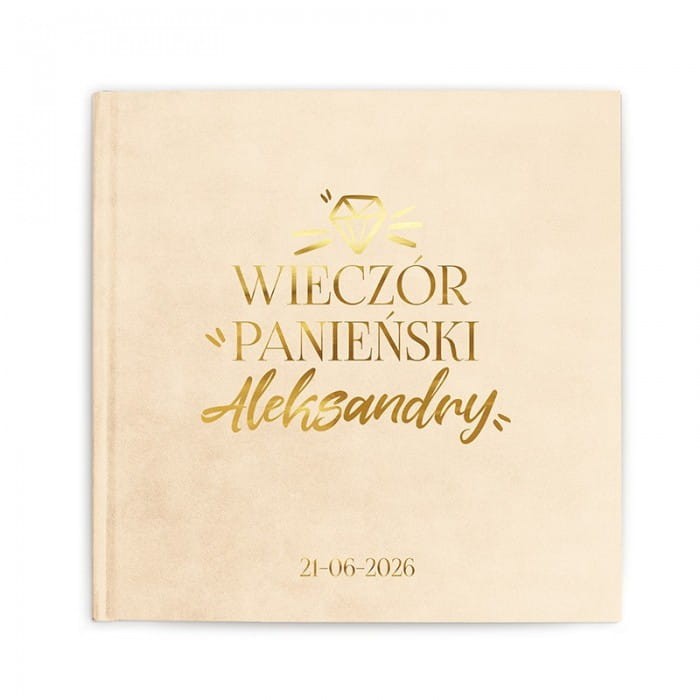 ALBUM KSIĘGA welur złoty napis Wieczór Panieński
