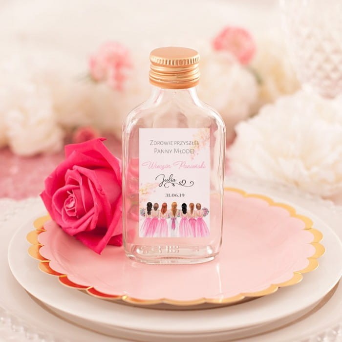 BUTELECZKA na alkohol dla dziewczyn Przyjaciółki (+etykieta)