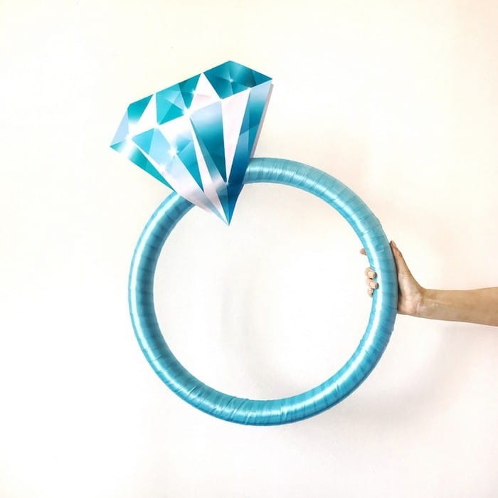 PIERŚCIONEK dekoracyjny do fotek Blue Diamond