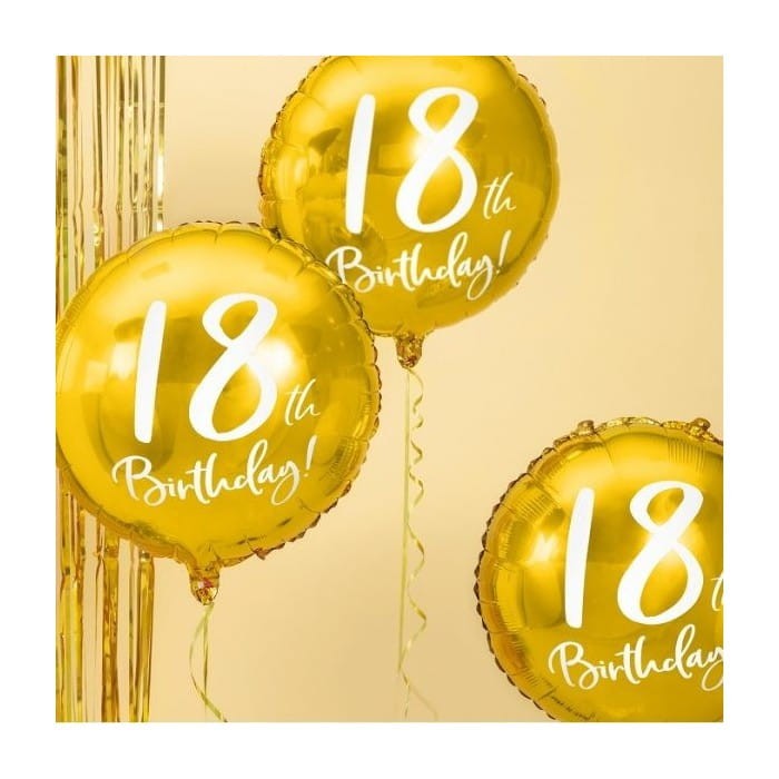 BALON foliowy złoty dekoracja na 18 Urodziny!