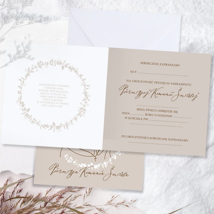 Zaproszenie z pięknym cytatem.