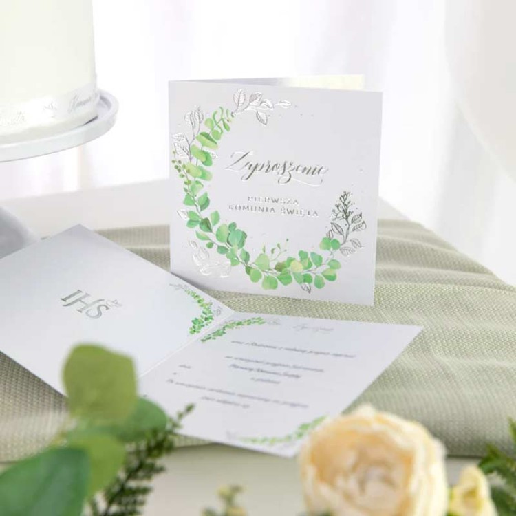 Zaproszenia do wypisania na Komunię Świętą.