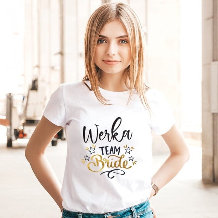 KOSZULKA biała na wieczór panieński Team Bride