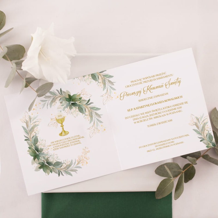 ZAPROSZENIE personalizowane na Komunię dziecka