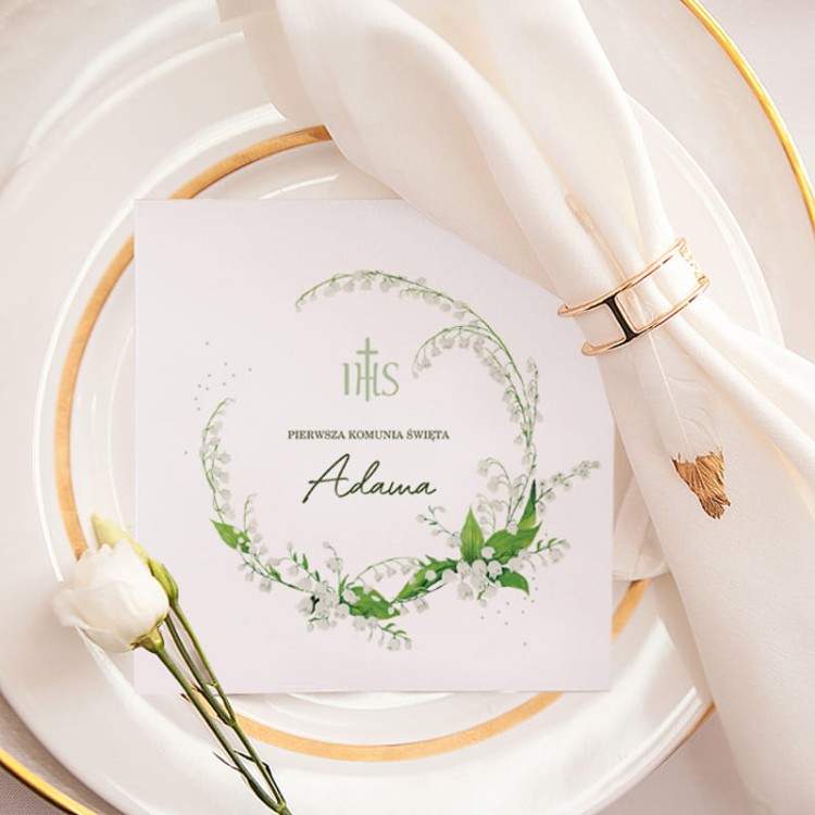 Zaproszenie na Pierwszą Komunię Świętą Majowa Konwalia.