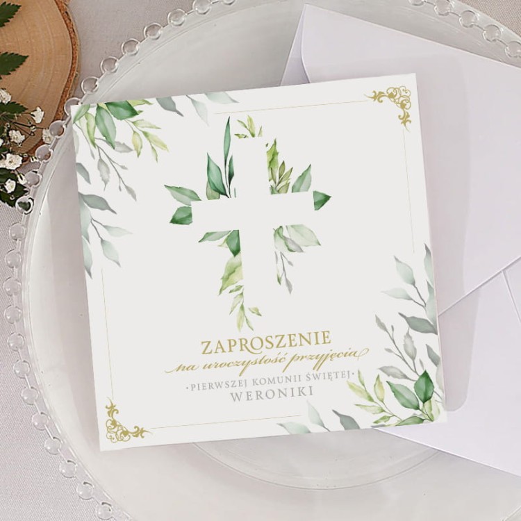 Zaproszenie komunijne personalizowane.