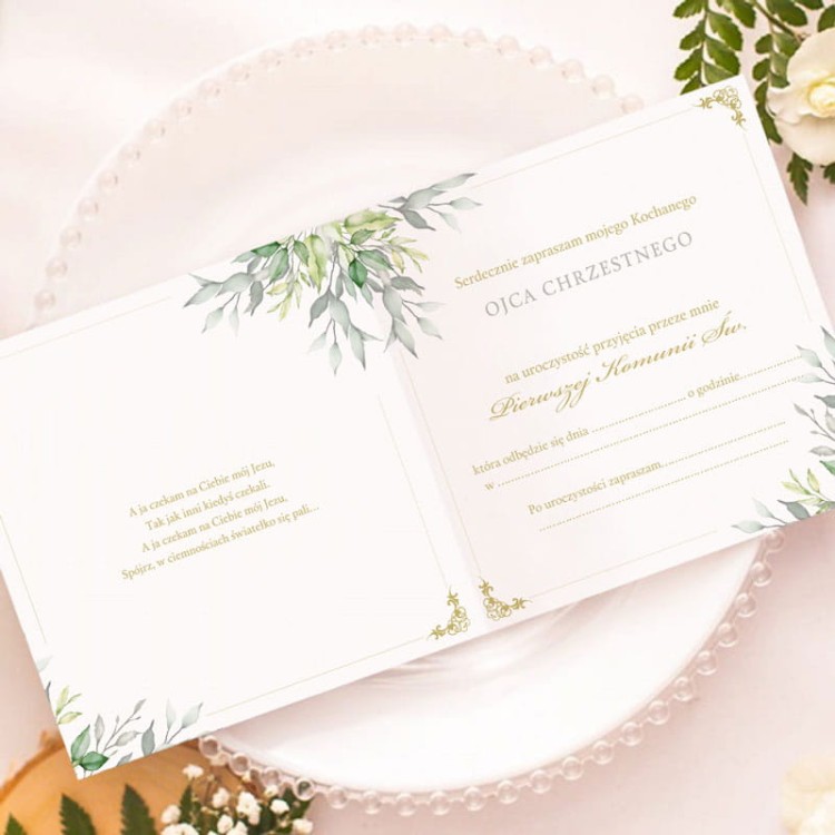 Zaproszenie do wypisania dla Ojca Chrzestnego.