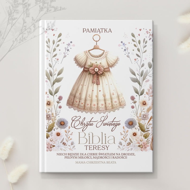 biblia na chrzest dziewczynki personalizowana