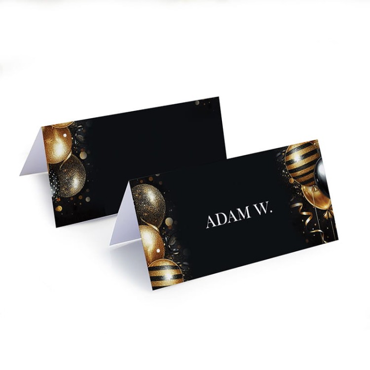 Stylowa wizytówka na osiemnastkę z luksusowym złotym zdobieniem