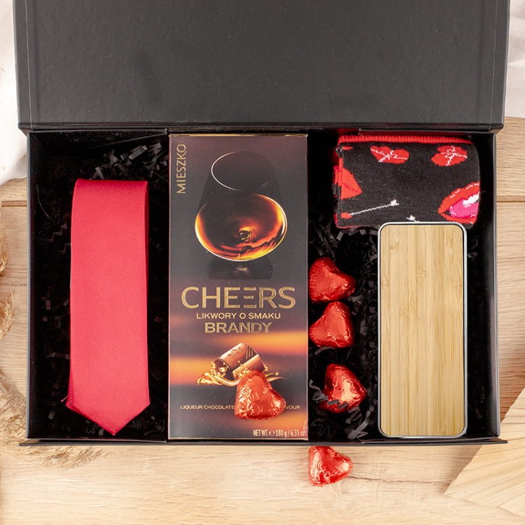 ZESTAW Prezentowy Dla Mężczyzny Z Głośnikiem w eleganckim czarnym pudełku