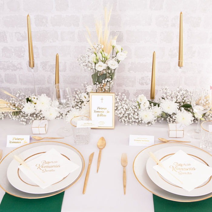 Podziękowanie dla gości na Komunię w formie czekoladek