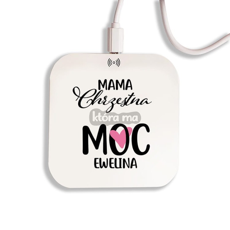 Nowoczesna ładowarka indukcyjna z napisem – wyjątkowy upominek