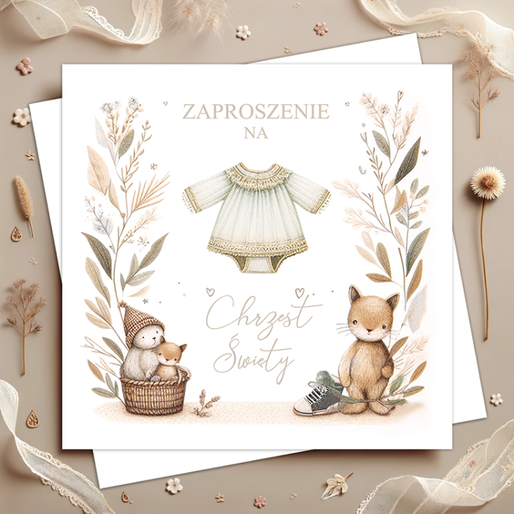 Ilustrowane zaproszenie na Chrzest