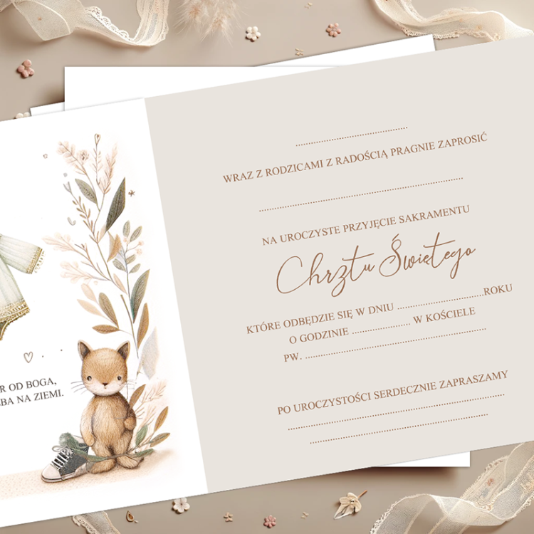 Kolorowe zaproszenie na Chrzest