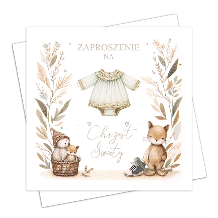 Zaproszenia na chrzest w neutralnym stylu